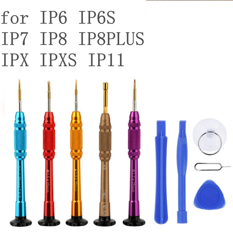 

10 Set Phone Repair Tools Kit Screwdriver Set for iPhone X 8 7 6S 6 Mini Magnetizer Demagnetizer Disassemble Opening Kits