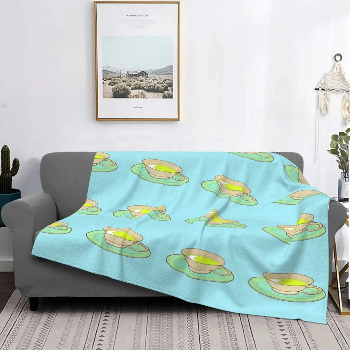 

Manta con patrón de nublado para la cama, cobertor a cuadros, manta de Anime, colchas de lana y colcha