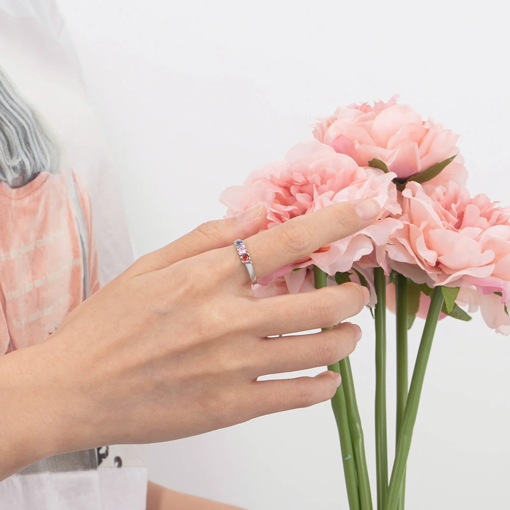 Персонализированные Гравированные кольца для женщин матери юбилей подарки мамы