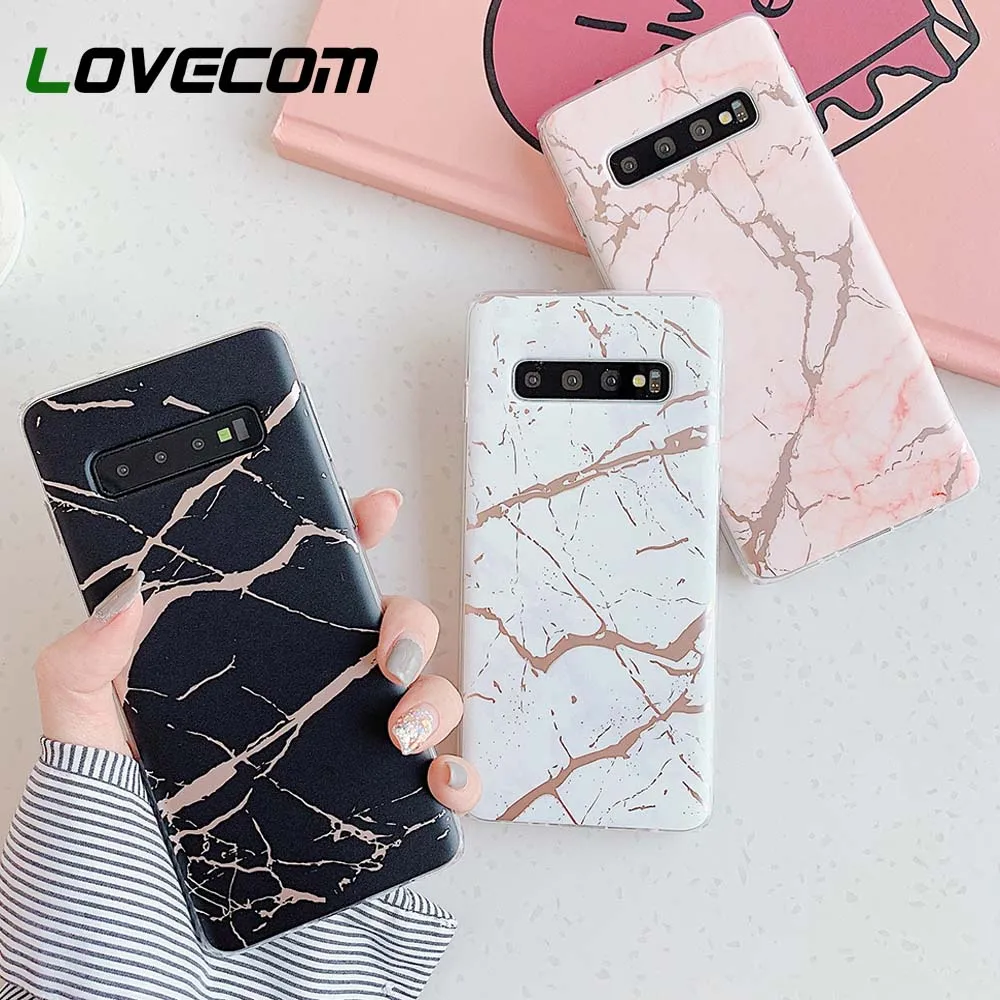 Роскошный позолоченный мраморный чехол lovecom для Samsung S20 Plus S10e S9 S10 Note 9 10 Pro