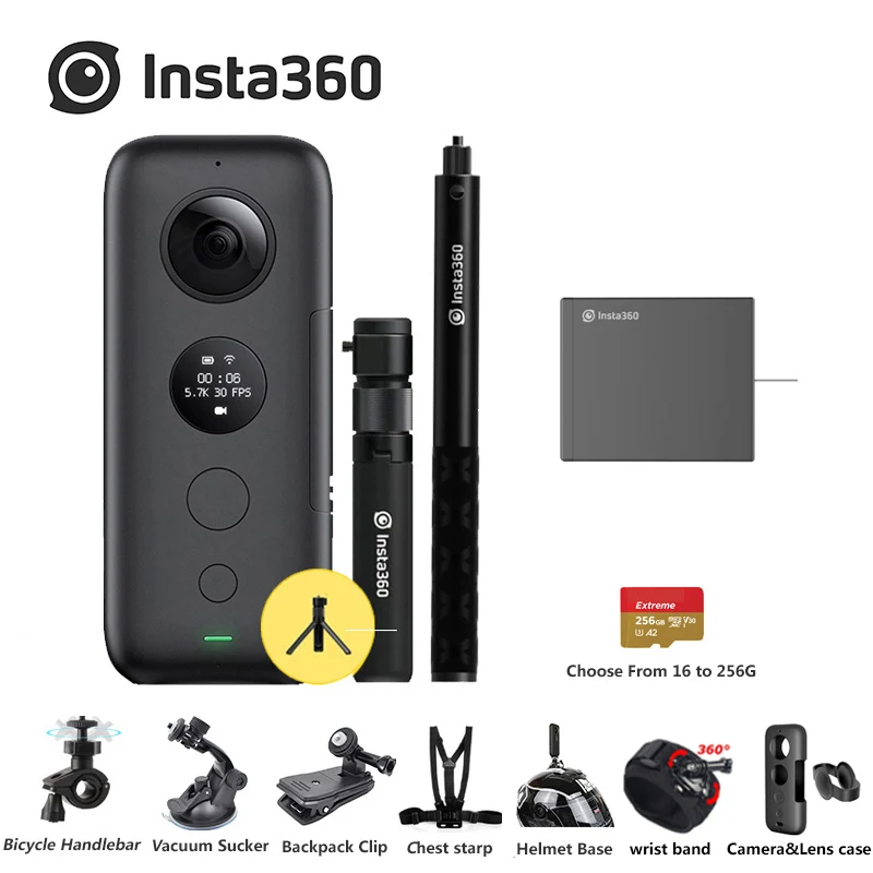 Insta360 one x 5,7 K 18MP Спортивная Экшн-камера для iPhone Android Insta 360 ONE X зарядное устройство время пули - Цвет: Bundle6