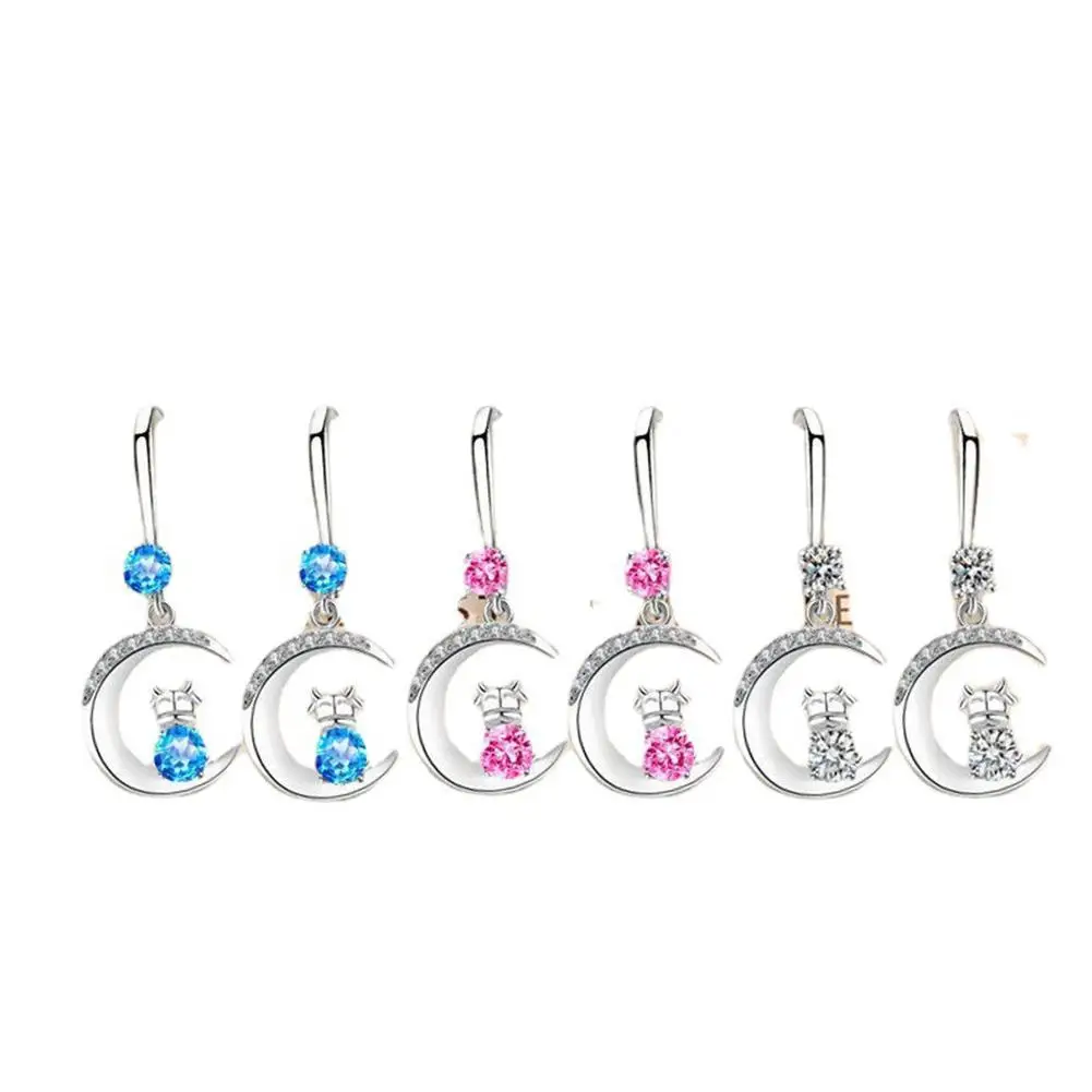 

Simple Moon Bull Earrings Water Drop Earrings Diamond Earrings Jewelry