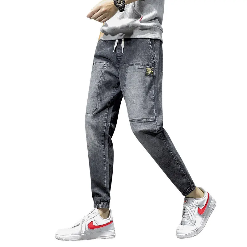 Эластичные мужские брюки новая мода хип хоп одежда шаровары свободные 9