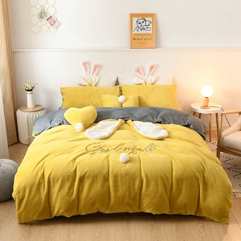 Симпатичные заячьи ушки желтые розовые белые серые флисовые ткани Зимний набор