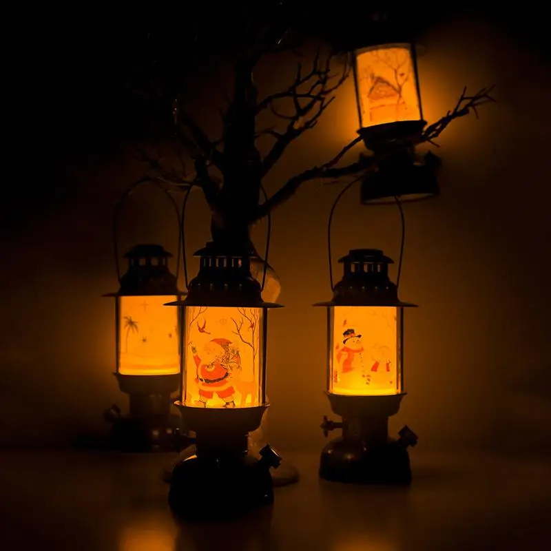 Рождественский светодиодный светильник в стиле ретро с изображением Санта