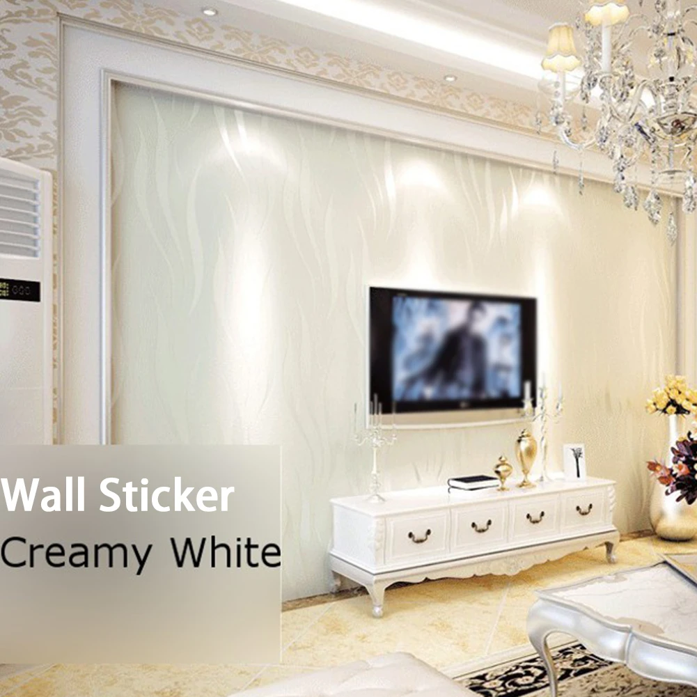 

Home Decor Sofa Wall Sticker Embossed Living Room Waterproof 3D Wave Stripe Dustproof Fashion Modern Non-woven TV Background
