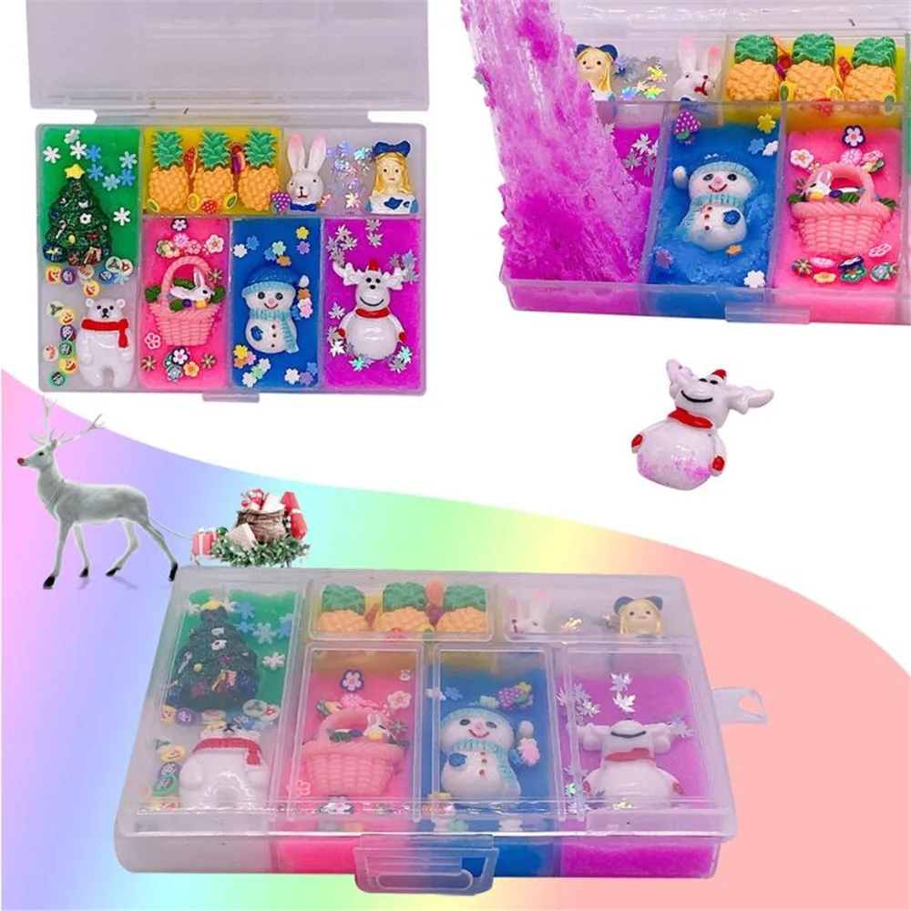 Смесь DIY облако хлопчатобумажная грязь Снеговик Хрустальный слайм снятие