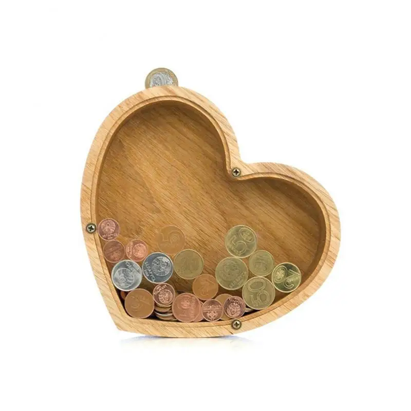

Portable Wooden Coin Bank Money Saving Box Rabbit Whale Lion Love Piggy Bank Jar Counter Bank Box Best Gift Money Box Dropship