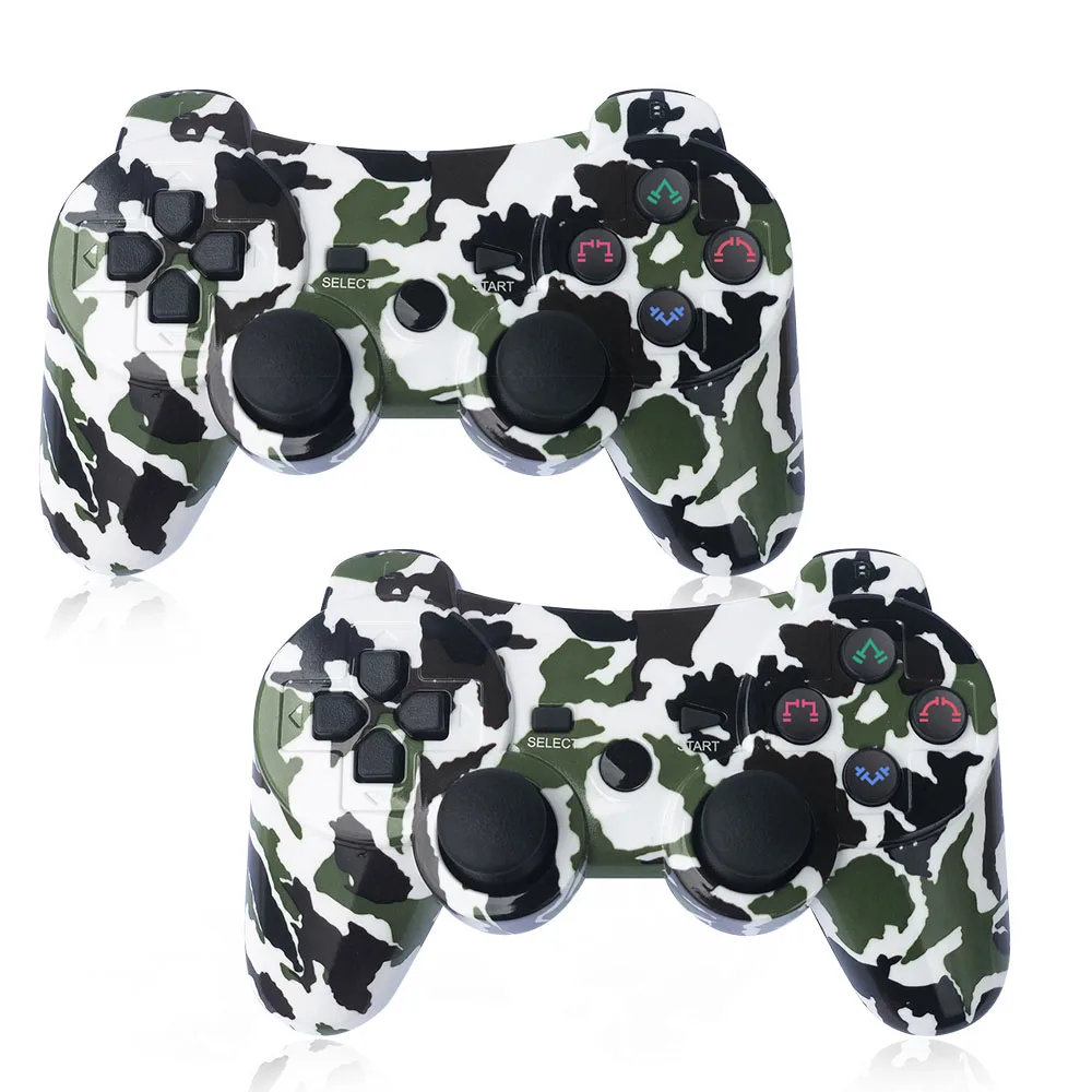 2PCS Army gray K ISHAKO настоящий беспроводной Bluetooth пульт дистанционного управления джойстик для PS3 контроллер игровой джойстик для Playstation 3 консоль игры - Цвет: 2PCS Army gray