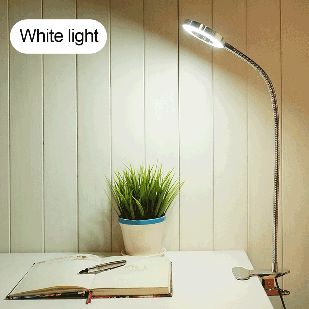 Клип-на настольная лампа USB Настольная лампа Защита глаз светодиодный Настольный светильник сгибаемый гибкий настольная лампа для чтения д...