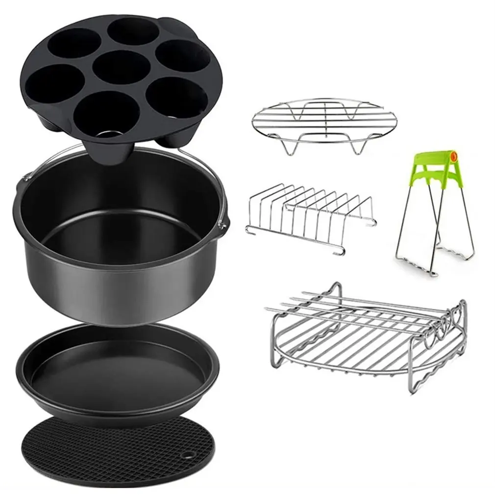 

8/12pcs/set 8 Inch Stainless Steel Air Fryer Accessories for Gowise Phillips Cozyna Secura Fit Airfryer 3.7 4.2 5.3 5.8QT