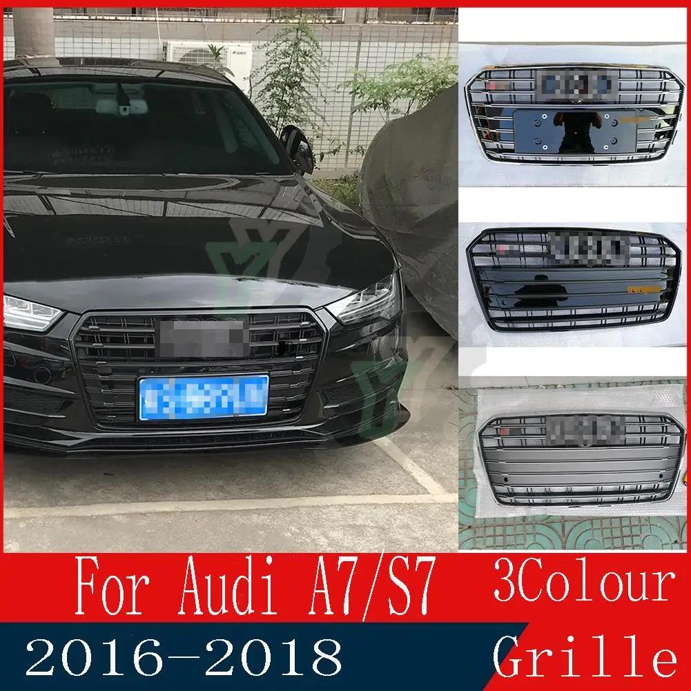 

For RS7 Style Front Sport Hex Mesh Honeycomb Hood Grill For Audi A7/S7 2016 2017 2018 car styling accessories racing grille
