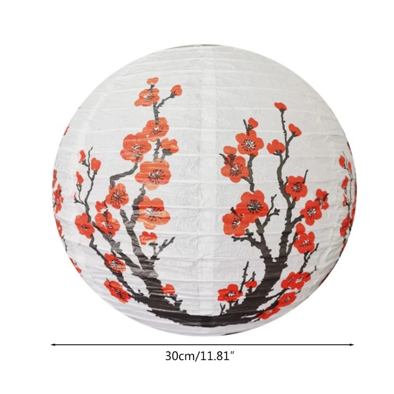 5 шт. Китайский Японский цветок сливы печать бумажный фонарь круглый подвесной