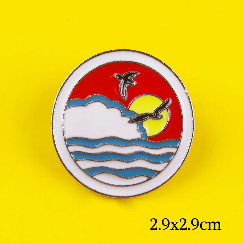 Ocean Sea Wave Brooches Whale Tail Badges on Backpack Pin for Clothes Enamel Pins Backpacks Badge Jewelry Accessories | Дом и сад