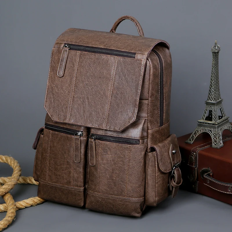 Модный мужской кожаный рюкзак, дизайнерские дорожные сумки, роскошный мужской рюкзак для ноутбука, рюкзаки для подростков, 2050