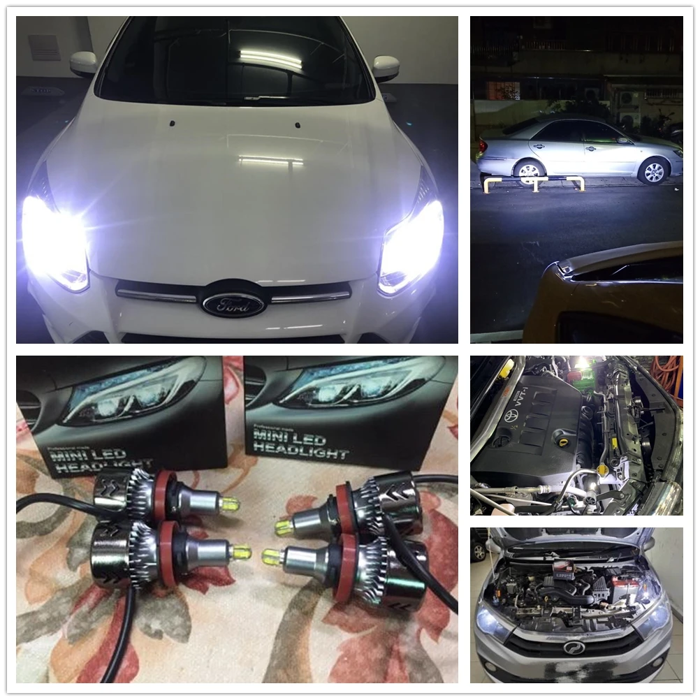 CARCTR 360 градусов H7 H11 Светодиодный лампы для автомобильных фар H3 светодиодный ные