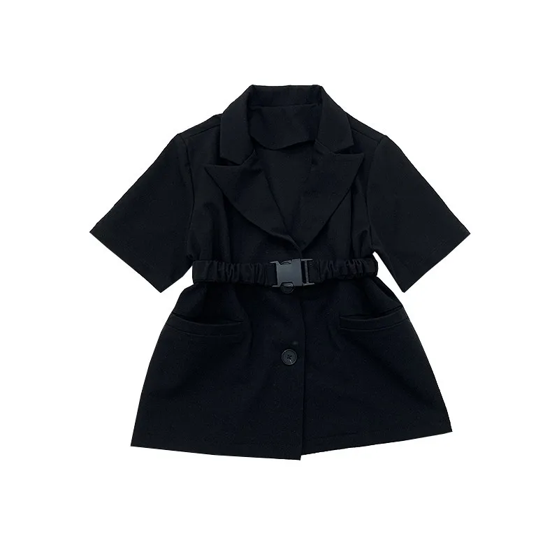 

Girls' suit jacket 2021 summer new casual girl dark style design waist top
