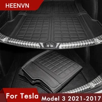 heenvn model3 car trunk mat for tesla model 3 2021 accessories rear cargo tray trunk waterproof protective pads interior three