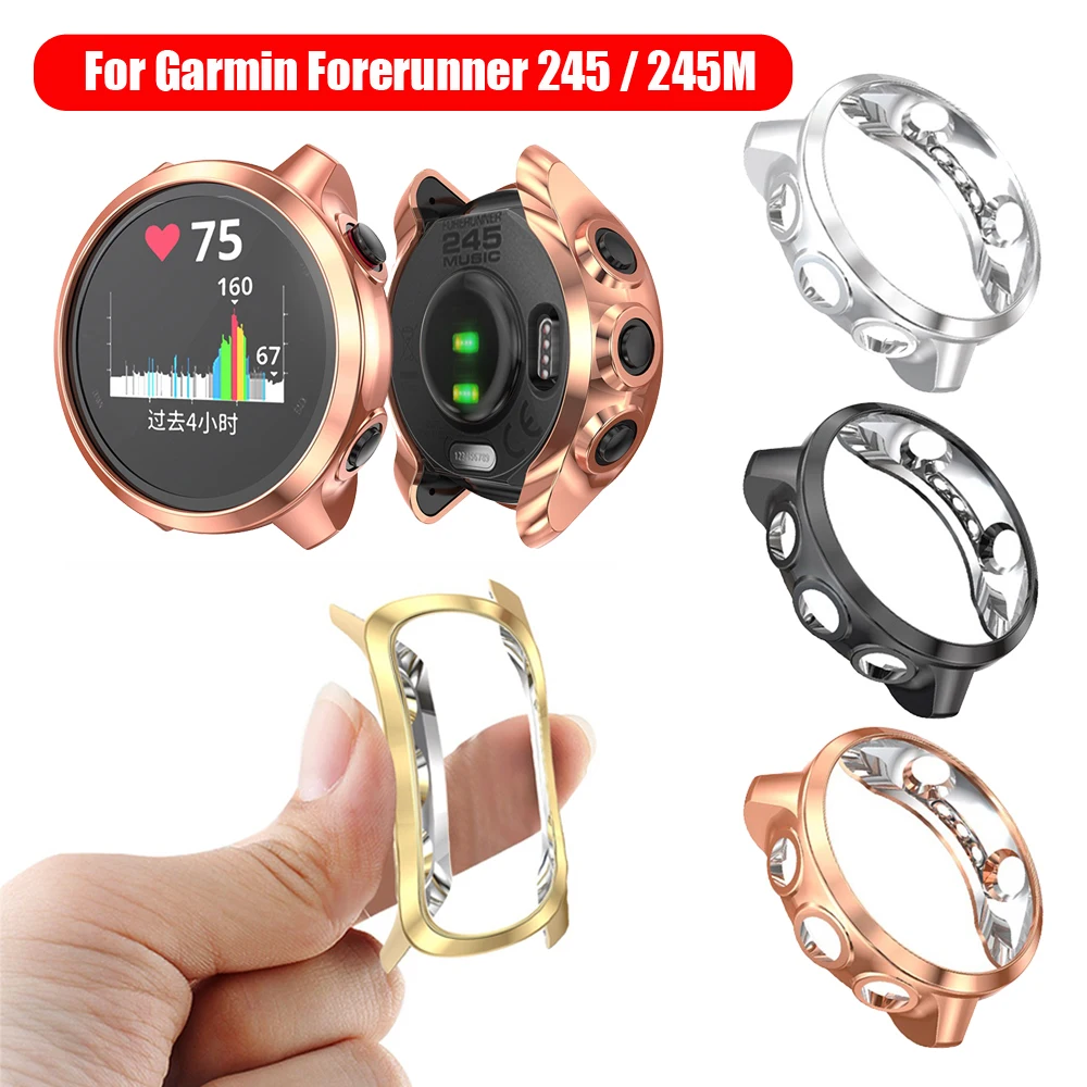 Ультра тонкий гальванический прозрачный ТПУ чехол для Garmin Forerunner 245 м умные часы
