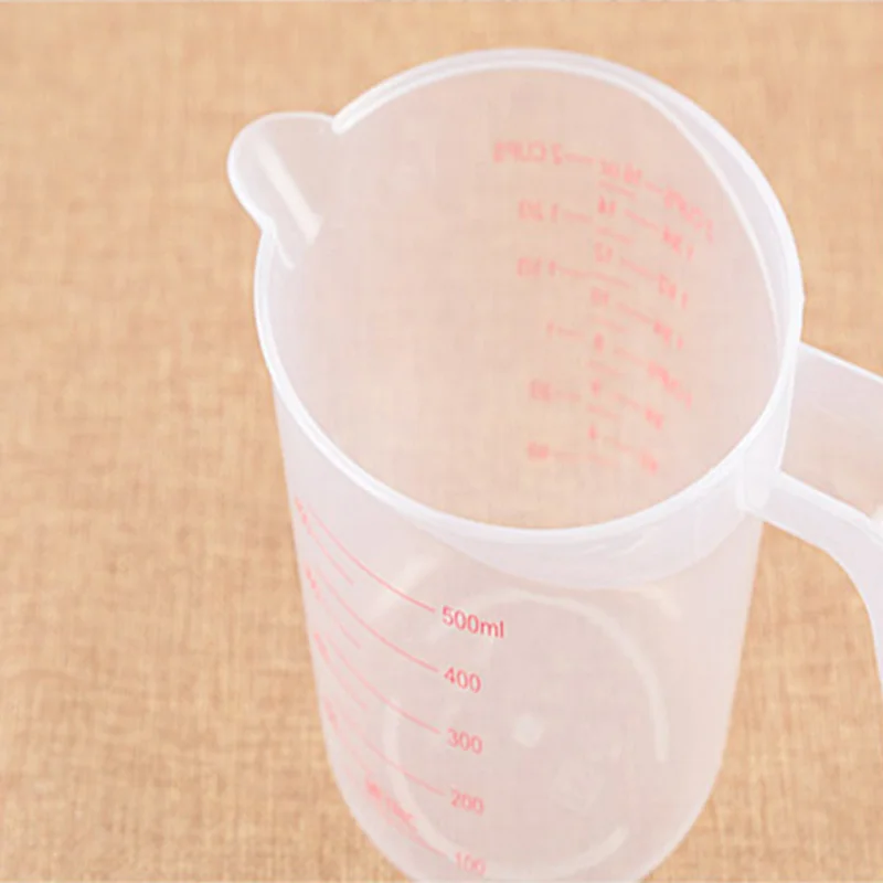 

250/500/1000ml Plastic Transparent Measuring Cup Jug Pour Spout Surface Kitchen Supplies Accessories For Caking Baking Tools