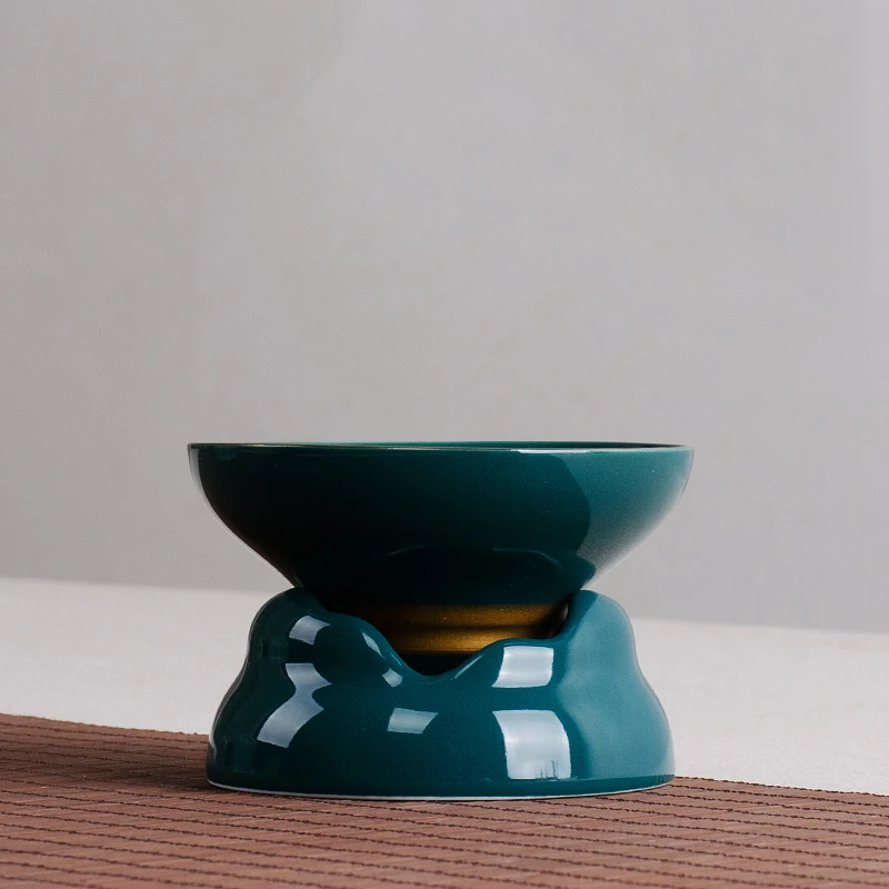 Творческий Фарфор Чай Фильтр Зеленый подглазурного Позолоченные посуда Слива