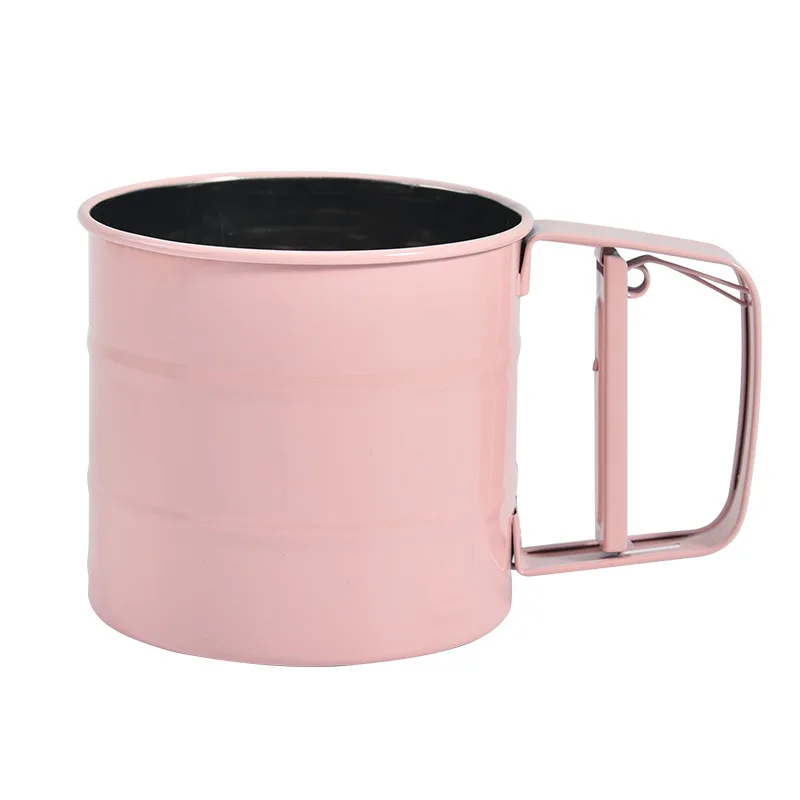 

Stainless Steel Semi-automatic Flour Sifter Baking Tool Cup Flour Filter Filter Sieve Hand-Held Flour Sieve Baking Accessory