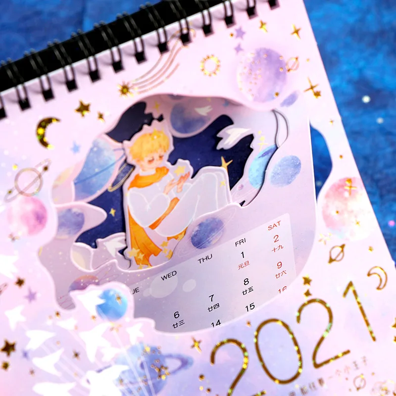 Настольный календарь VanYi 2021 The Little Prince Kawaii ежедневный настольный органайзер для