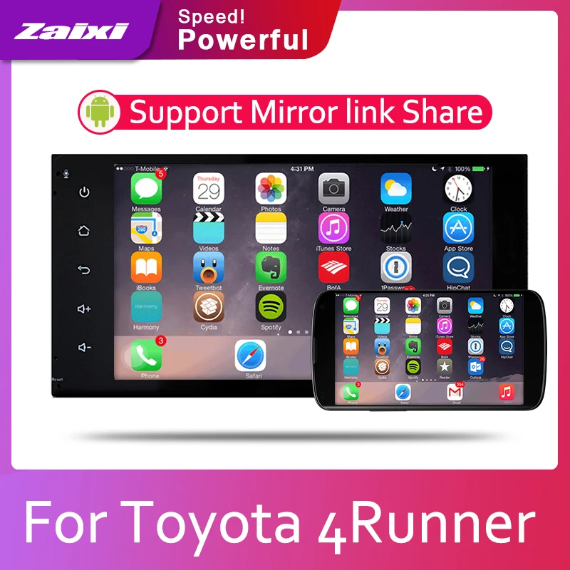 Автомагнитола ZaiXi мультимедийный видеоплеер 2 Din на платформе Android с GPS для Toyota 4Runner