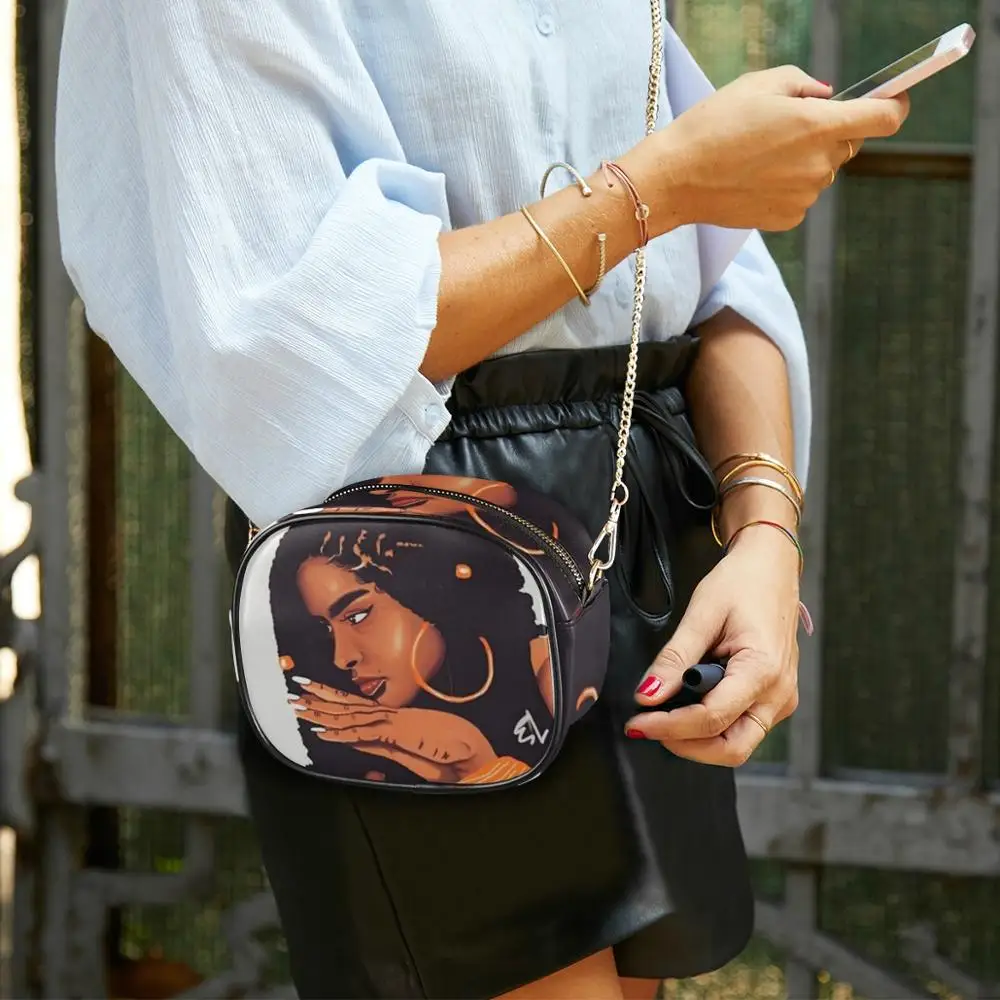 Сумка на плечо ALAZA женская с золотой цепочкой маленький дизайнерский вечерний