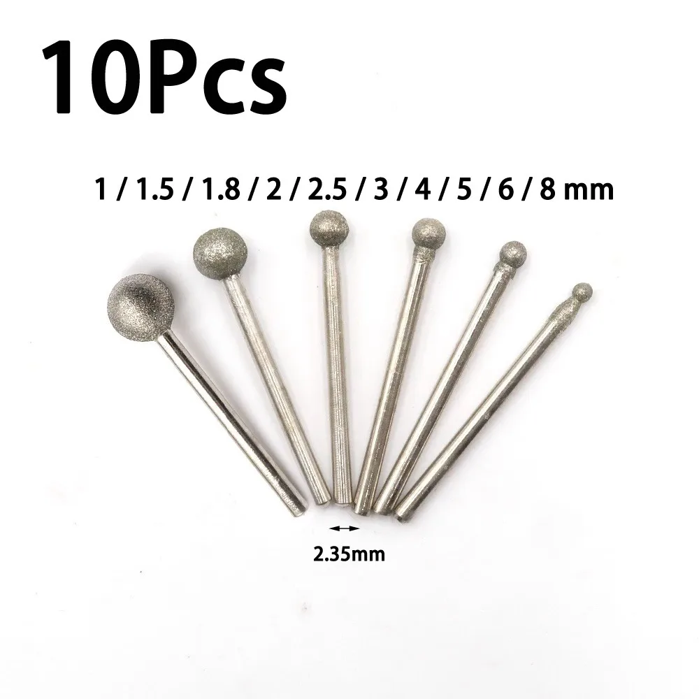 

10 шт., алмазные шлифовальные иглы shank2.35 мм