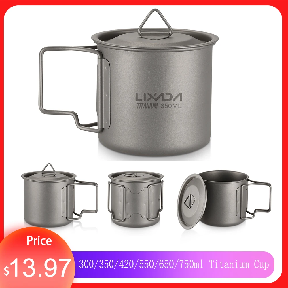 Титановая чашка Lixada для улицы кружка горшки посуда кемпинга пикника кофейный чай