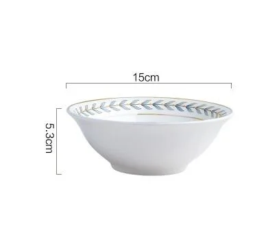 Чаша керамическая с узором в виде листьев Европейский Простой бытовой прибор для