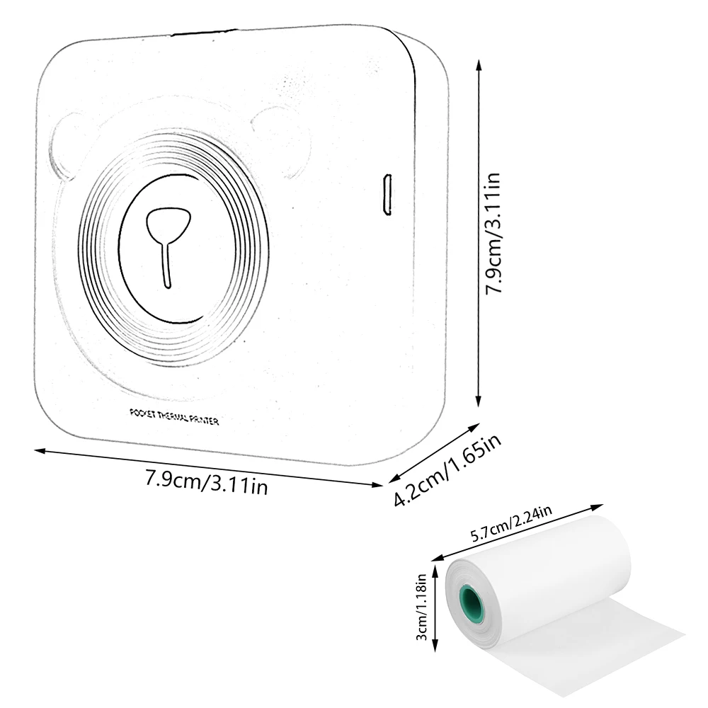 Миниатюрный портативный термопринтер карманный Термопринтер для фотографий 58
