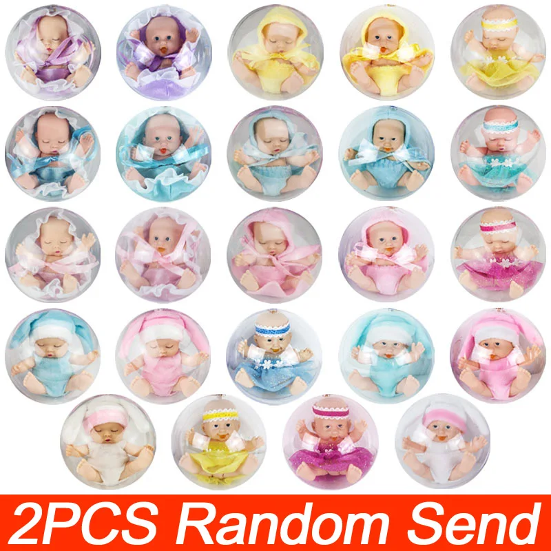 2PCS random send Спящий ребенок реборн Bebe кукла мяч защитная оболочка прекрасный ручной работы реалистичные детские куклы для девочек и мальчиков силиконовая принцесса игрушка для детей - Цвет: 2PCS random send