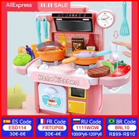 children kitchen toys simulation dinnerware educational toys mini kitchen food pretend play role playing girls toys cooking set