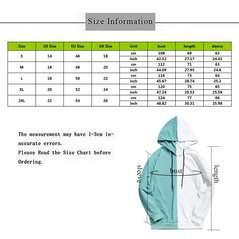 

Men Sweatshirt Black White Patchwork Men Hip Hop Hoodies Casual Sweatshirts Streetwear Men Women Pullover Harajuku Hoodie Male
