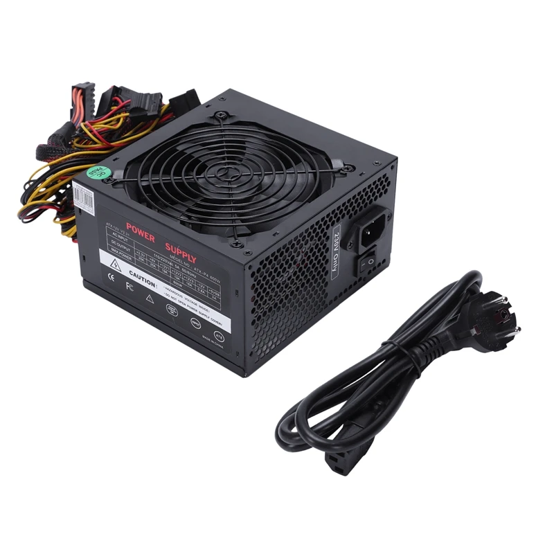 170-260V макс 600W Питание Psu Pfc бесшумный вентилятор 24Pin 12V компьютер Sata консоль для ПК-игр с поддержкой Windows Питание для Intel Amd компьютер ЕС Pl