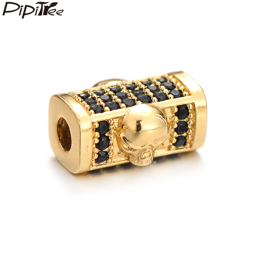 Труба Pipitree из меди черного циркония бусы голова льва Подвески для мужских