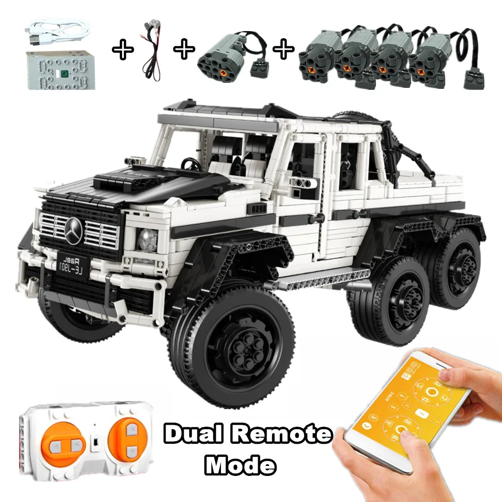 AMG G63 двигатель RC масштаб 1:8 BEnz 6X6 совместимый Technic MOC строительные lepinbricks блоки кирпичи обучающая модель игрушки подарки