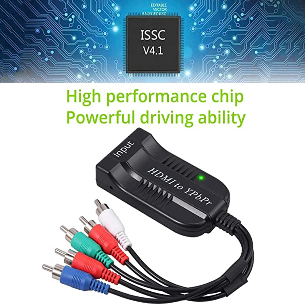 hdmi to 5rca component rgb ypbpr converter support osd 1080p with resolution switch for tvbox vhs vcr dvd recorders free global shipping