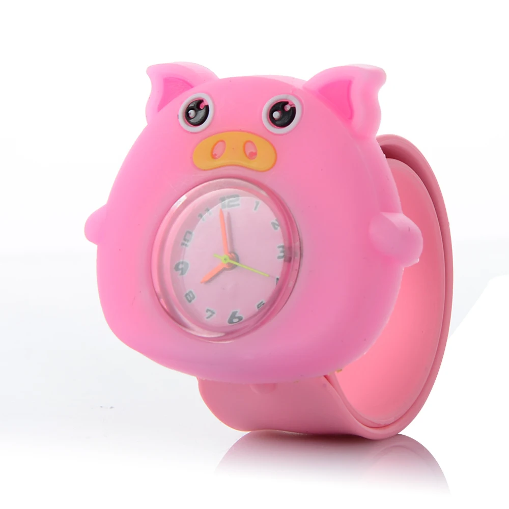 pig Детские Мультяшные часы 3D Детские наручные часы детские часы кварцевые часы для девочек и мальчиков подарки Relogio Montre дропшиппинг - Цвет: pig