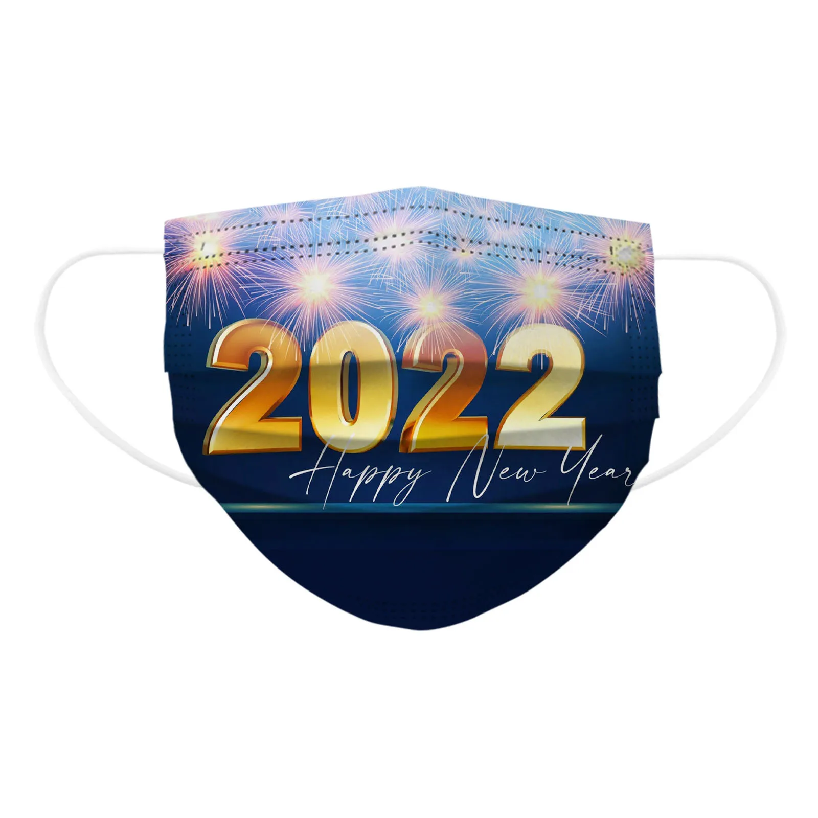 

10 шт. 2022 одноразовая маска для лица для взрослых с новым годом закрывает модные рты покраска для лица 3-слойная защитная фотомаска