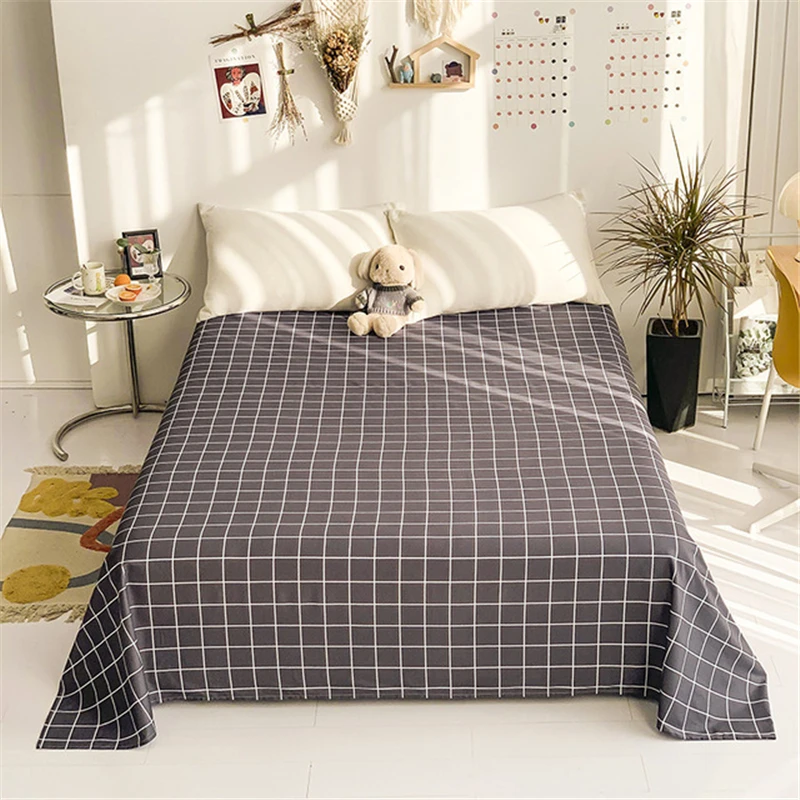 

Simple Style Bed Sheet Cover Cotton Flat Sheet for Teens Students Bed Soft Comfortable Sleeping Bed Sheet 160x230cm /200x230cm