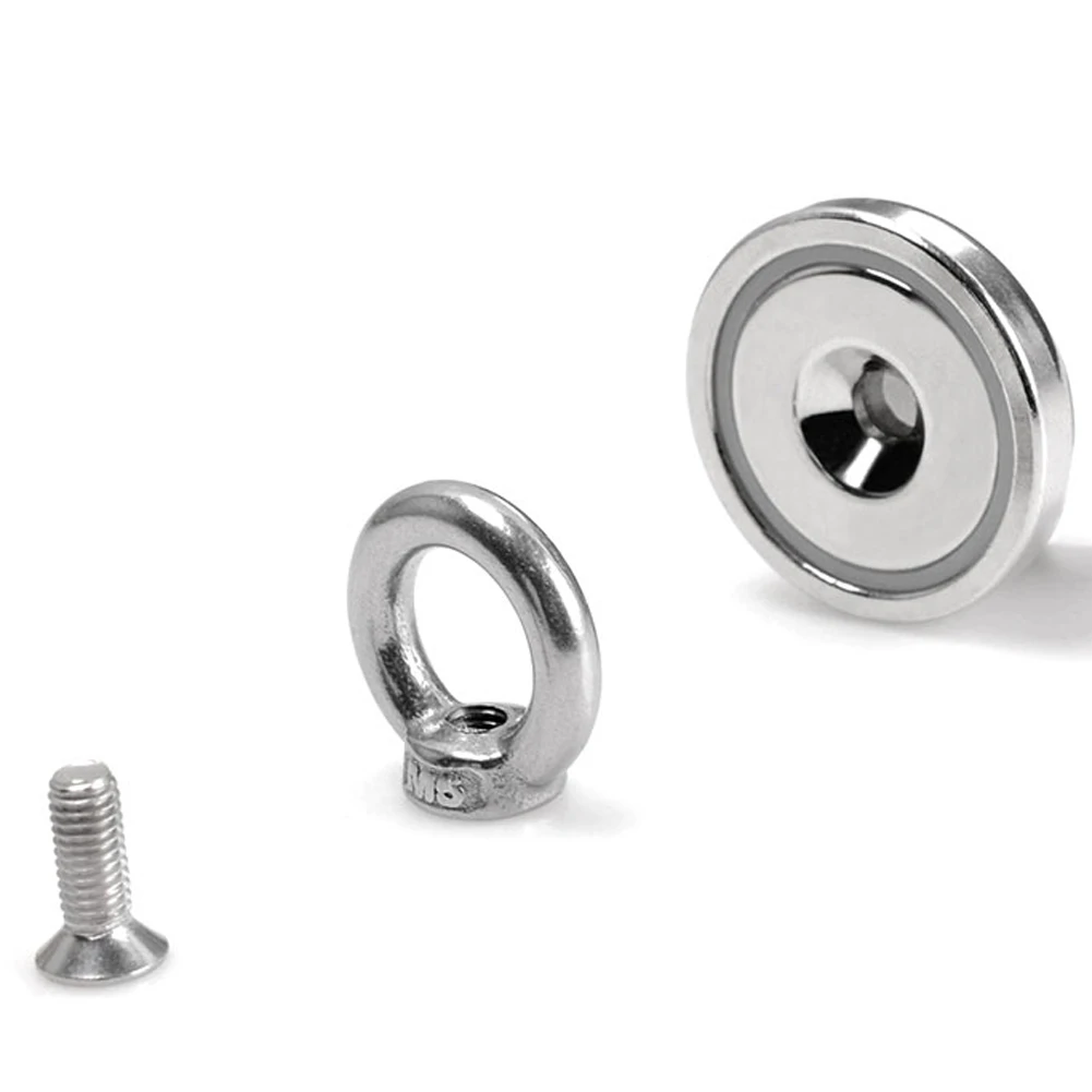 D20mm-D60mm Magnet Neodymium Magnet Round Thick Eyebolt Treasure Hunt Magnets Permanent Magnetic Fishing Rare Magnet