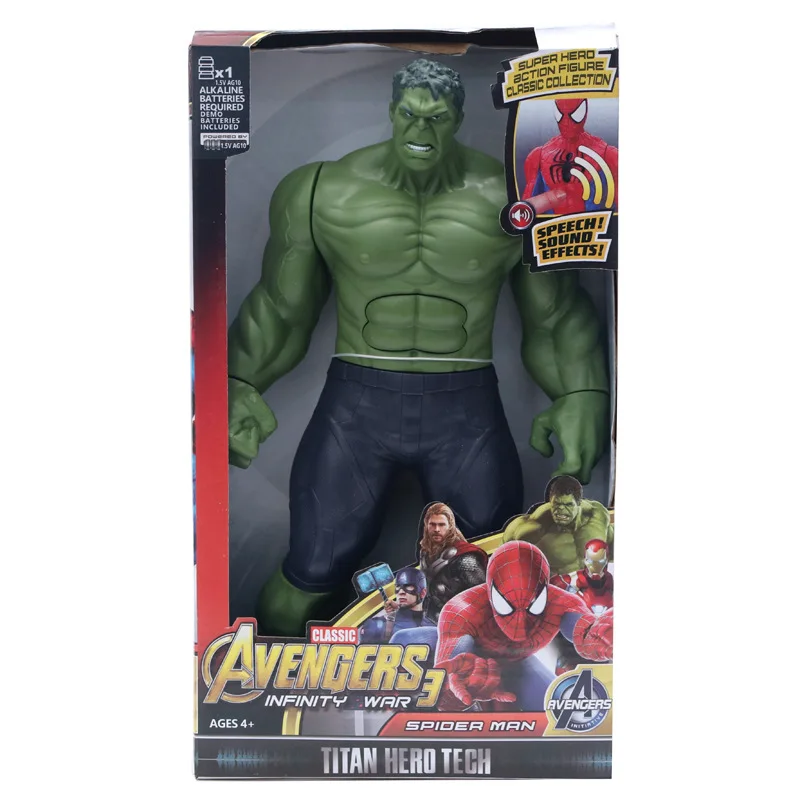 hulk Marvel игрушки Мстители 4 фигурка супергероя Железный человек Халк Капитан Америка Тор человек паук Супермен модель игрушки - Цвет: hulk