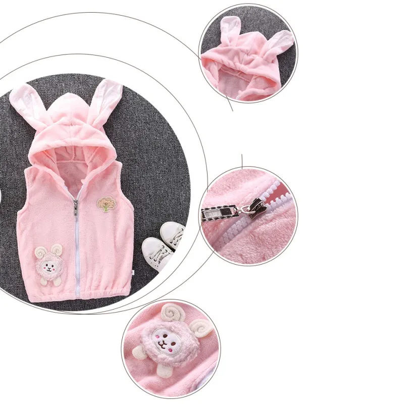 Детские Пальто осенние модные повседневные с рисунком кролика украшение для