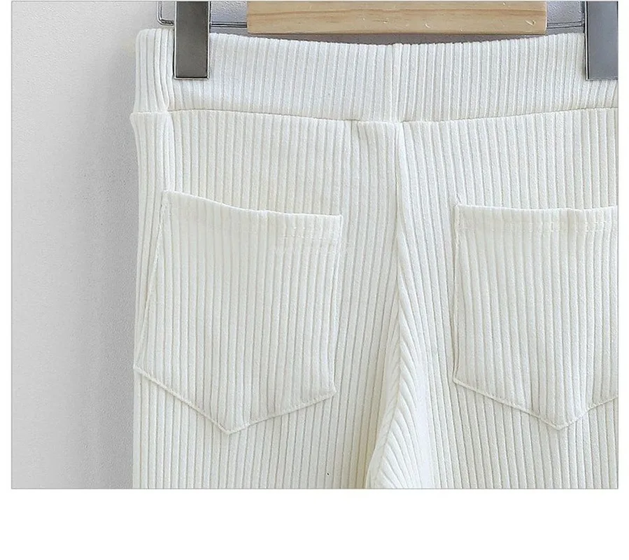 

Women Knit Cotton Loose Little Flare Pants Solid White Casual Super Soft Streetwear Drawstring High Waisted Fashion Full Length