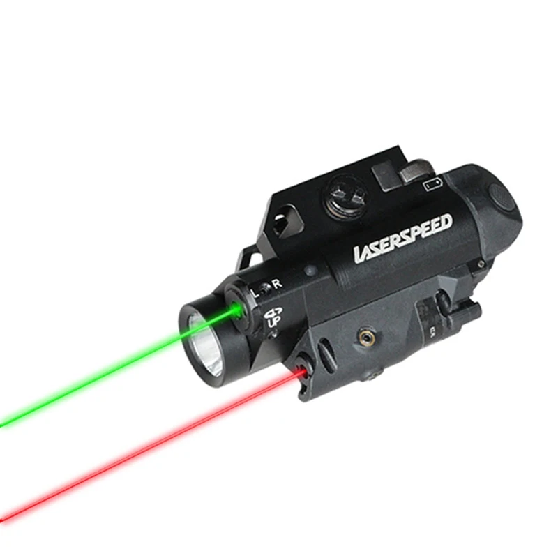 Laserspeed алюминиевый Компактный ИК и зеленый лазерный прицел с двойным лучом с оружие светильник Тактический комбо - Цвет: Green and Red Laser