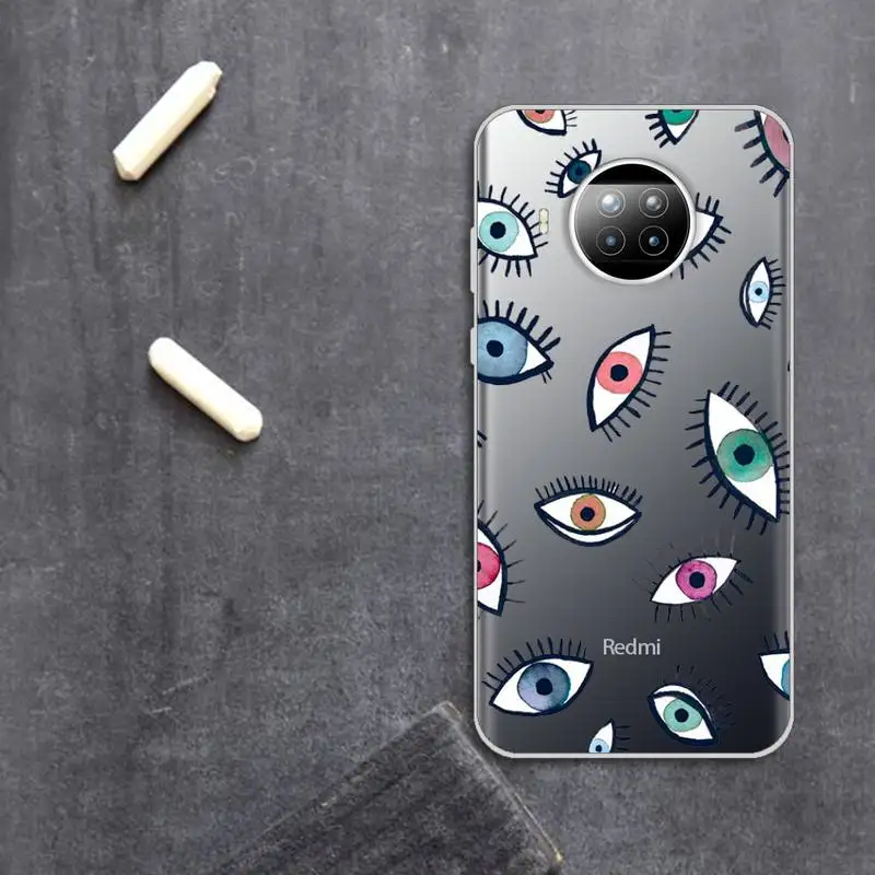 

Blue Evil Eye aesthetics Phone Case Transparent for Xiaomi Redmi note 10 t 8 9 pro lite 11