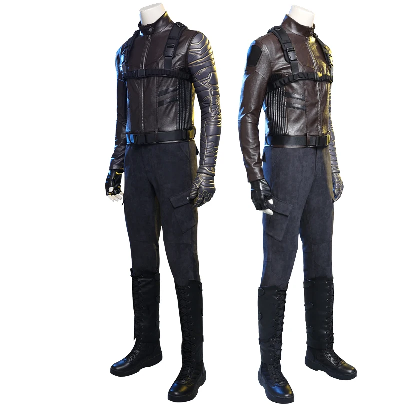 

Adult Men Falcon And Winter Soldier Cosplay Costume Bucky Barnes Outfit Halloween Party Outer Wear With Shoes
